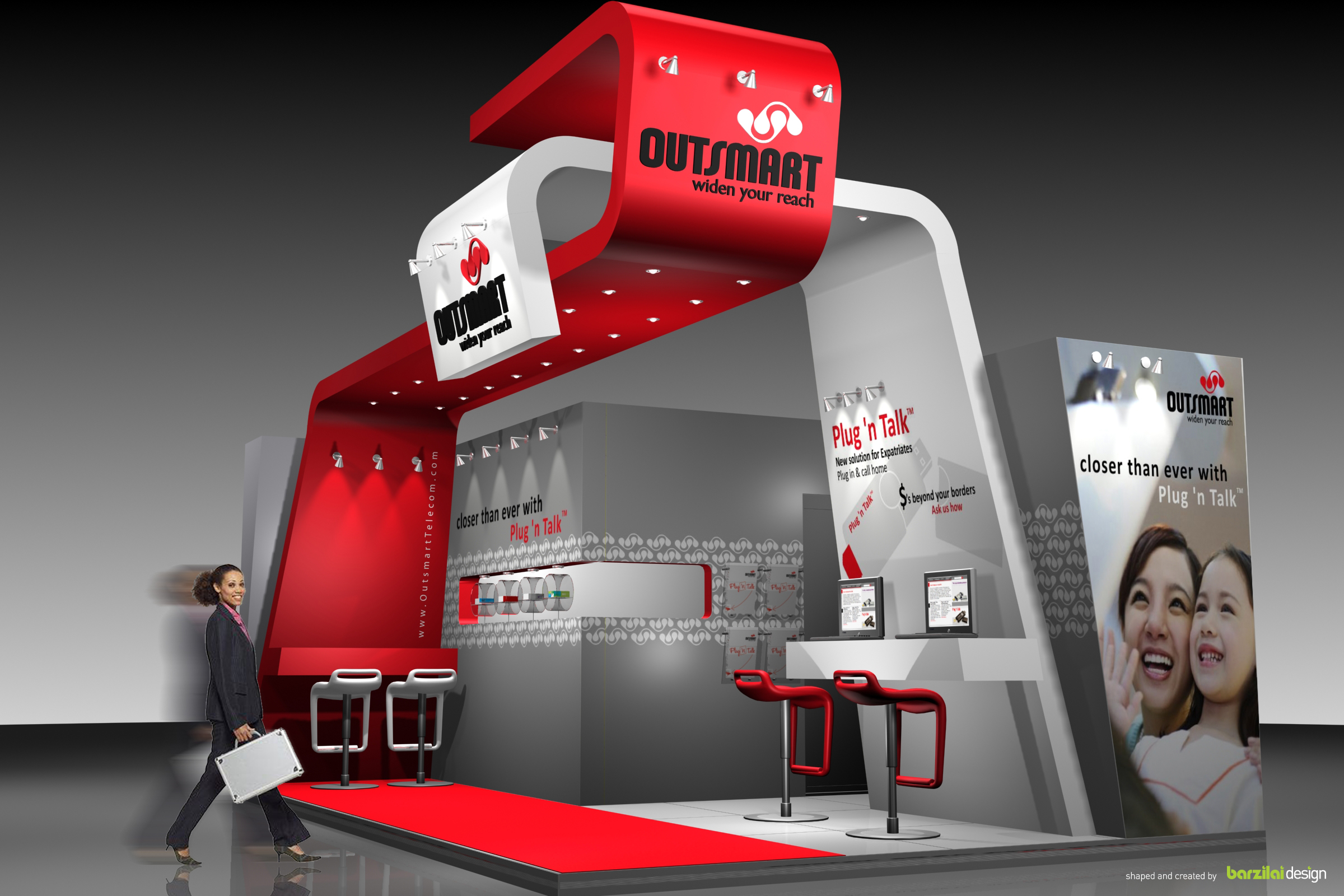 Outsmart exhibition booth and physical brand experience at 3GSM